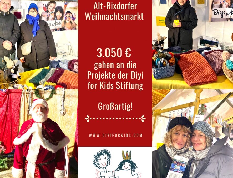 Teilnahme am Alt-Rixdorfer Weihnachtsmarkt – wir nehmen 3.050 € für unsere Kinderprojekte ein